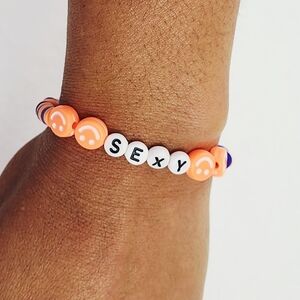 Handmade Smiley Face With The Word SEXY  Bracelet